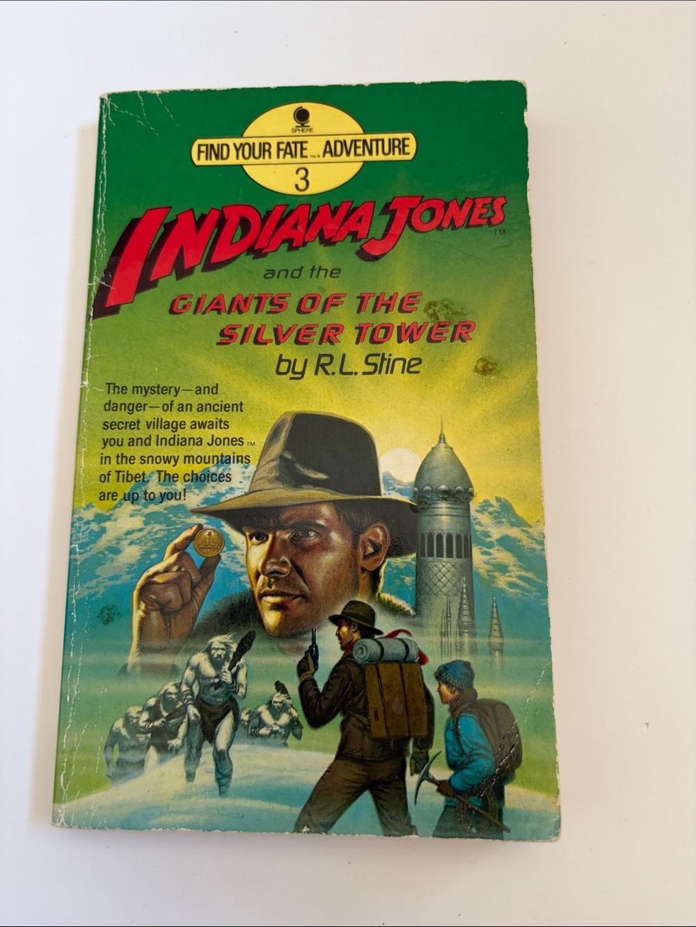 Indiana Jones and the Giants of the Silver Tower by R.L. Stine - Green Cover